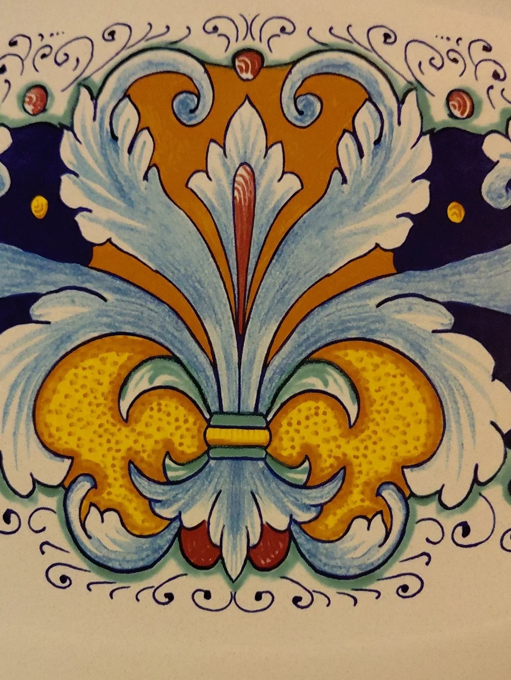 Nova Deruta Hand Painted Porcelain Oval Platter, 11 1/2